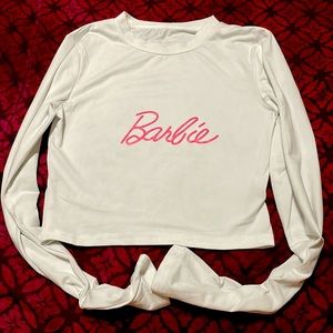 Long sleeve cropped barbie shirt
